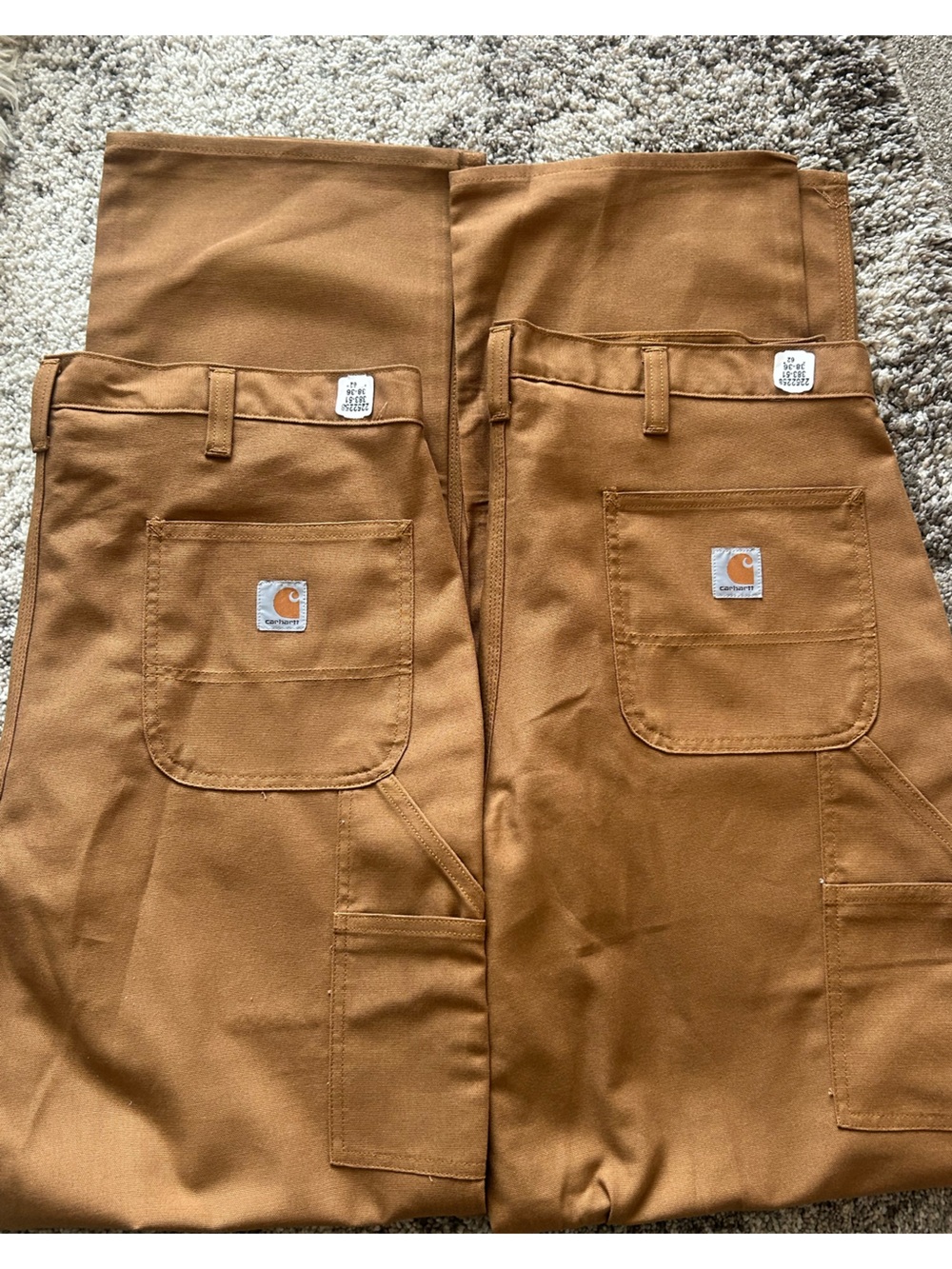 Brand New! (Lot of 2) CARHARTT #383-51 Lightweight Duck Work Pants sz 38x36